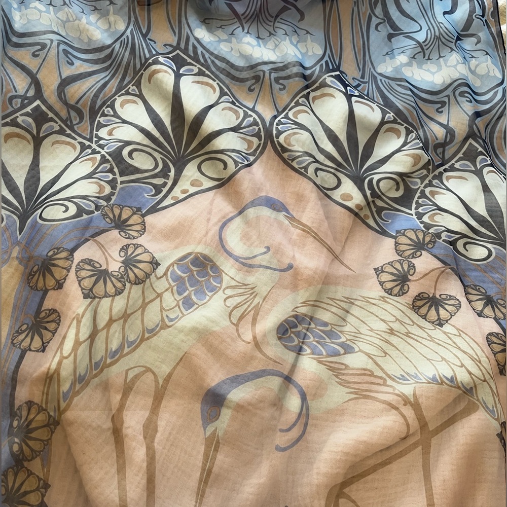 Pastel silk long scarf 24x70